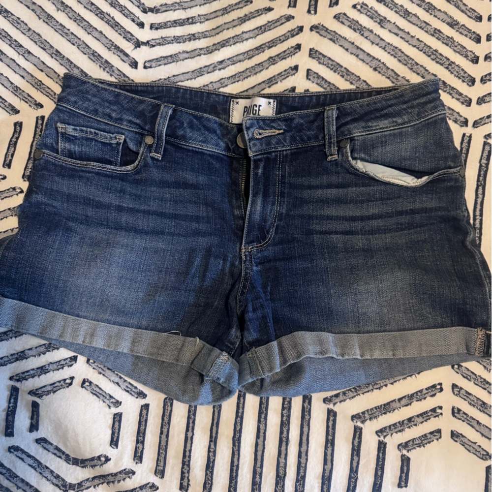 PAIGE Blue Denim Jean Shorts 27